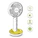 Produktbild SAWAKE Handventilator mini Ventilator mit Handyhalter, elektrisch Handlüfter für Reisen, Büro, Zuhause, Draußen, Innen (140g, Bambus-Stäbe Design, USB aufladbar, verstellbar, 2600mAh Batterie)