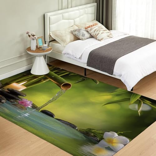 Tapis de salon forêt de bambous 60x90cm avec envers antidérapant