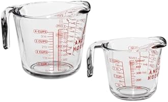Anchor Hocking Measuring Cup Set (2-Piece, 2-Cup & 4-Cup, Dishwasher Safe)