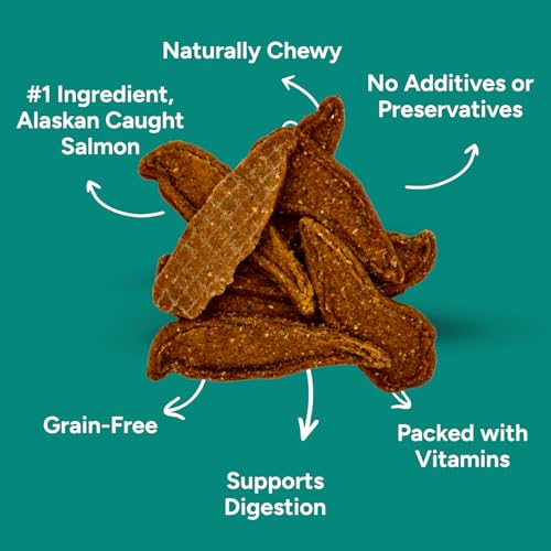 Gaines Family Farmstead Salmon & Sweet Potato Fillets for Dogs – 8 oz, All-Natural Soft Chews, Wild-Caught Alaskan Salmon, Limited-Ingredient Dog Treats, Made in USA