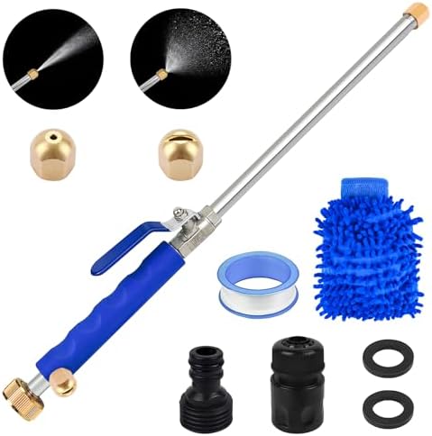 Upgraded Jet Nozzle Power Washer for Garden Hose, 2-in-1 Jet Nozzle Power Washer for House, Hydro Jet High Pressure Washer Tools with Quick Connectors - 18 Inch(Blue)