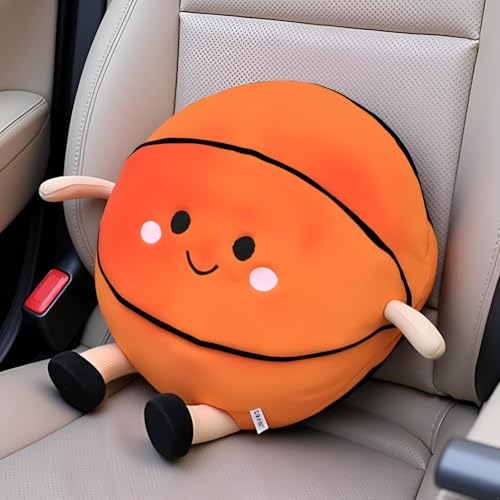 Image of Ryttir 11 Inch Big Creative 3D Simulation Basketball Pillow,Fluffy Cars Pillow Basketballs Toy Outdoor Cushions for Ball Owners,Cuddle Companion for Kids and Adults