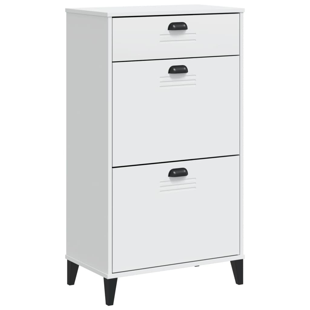 Scarpiera VIKEN bianco, materiale in legno, 60 x 35 x 107 cm, organizer sottile per scarpe per ingresso, contenitore nascosto fino a 8 paia di scarpe