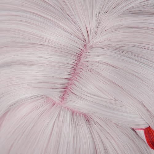 Image of LABEAUTE Sparxie Cosplay Wig 39.37 inch Long Light Pink Straight Wig with Dual Ponytails for Honkai Star Rail Synthetic Hair Wig for Anime Game Role Play Halloween Christmas Daily Party