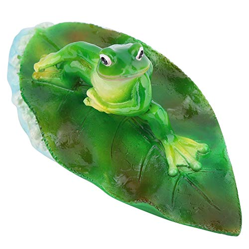 Floating Lily Pad with Frog Figures Model,6.7 Inch ILY Pad and Frogs Set,Artificial Pond Floating Plants Waterproof Lotus Leaf Frog,Pond Lily Garden Pond Fishpond Swimming Pool Decor