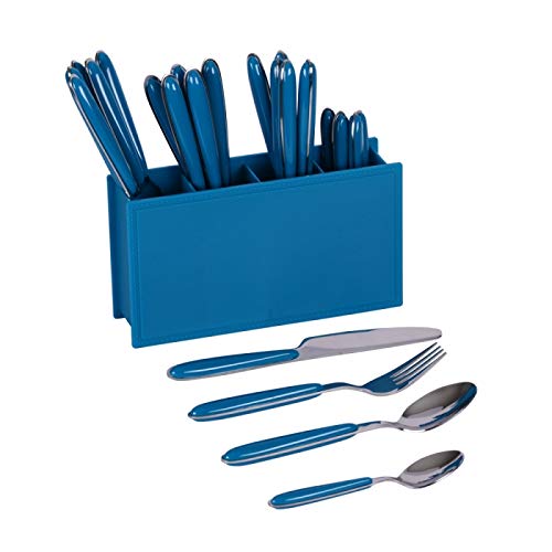 Table Passion Bahia - Cubertería de 24 piezas, color azul