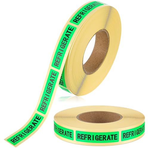 Saypacck 500 Pcs Keep Refrigerated Stickers 0.39" x 1.57" Pharmacy Sticker Medical Label Veterinary Auxiliary Sign Waterproof Freeze for Medicine Pill Syringe Food Candy Meat Mailing(Green)