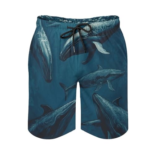 Mens Shorts Ocean Whale Men Swim Trunks Quick-Dry Beach Shorts with Drawstring Pocket Bathing Suit4