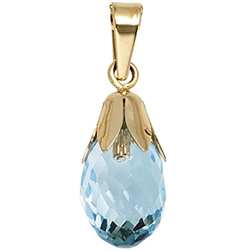 Jobo Damen-Anhänger aus 8 Karat 333 Gold mit Blautopas-Tropfen