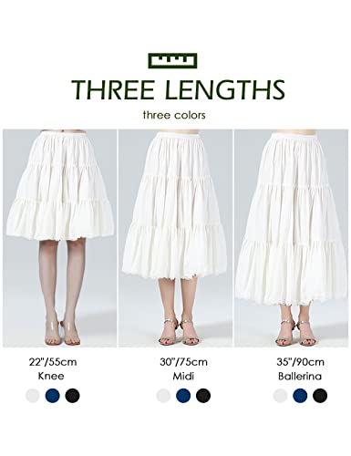 Beautelicate Half Slip Skirt Extender With Lace Underskirt 100% Cotton S/M/L Ivory #TOP4
