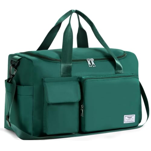 Image of FIORETTO Women's Gym Duffle Bag with Shoes Compartment, 30L Capacity, Ideal for Travel, Gym, Sports, Duffel, Weekender