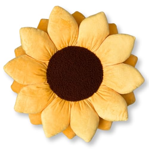 Green Philosophy Co. Sunflower Pillow - Golden Yellow - 20x20 Inches