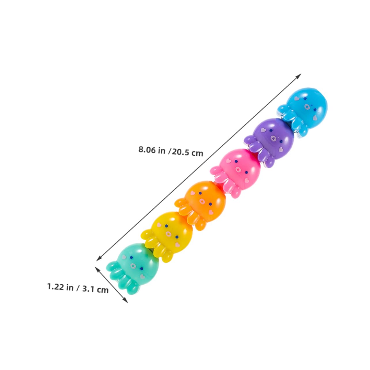 NUOBESTY 2 Set Evidenziatori Mini Impilabili Polpo Fluorescenti Colorati per Scrittura e Scolastico Ufficio e Casa