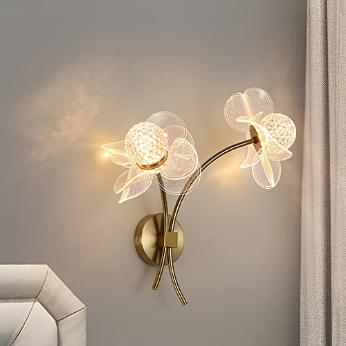 Aeyee Modern Flower Wall Sconces Dimmable Acrylic Wall Lamp 2-Light by Aeyee - Used condition - US$43.77