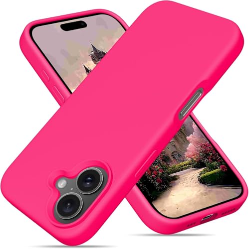 Image of Back Cover Compatible with iPhone 17 Case (6.3) Soft Touch Slim Liquid Silicone Full Protection Shock Proof Back Cover for iPhone 17 (SC Hot Pink)