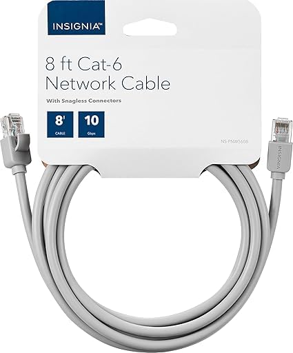 Cable Ethernet Cat-6 Insignia 8 ft (2.44 m) Color Gris miniatura 2