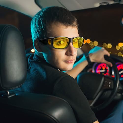 Image of URUMQI Night Vision Driving Glasses Fit Over Eyeglasses for Men Women
