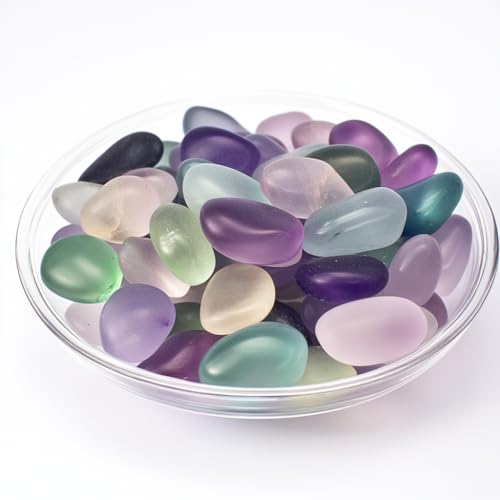 Image of Tumbled Stone Set Fluorite Crystals, Handpicked Tumbled Gemstones Rocks, Pebbles for Reiki, Chakra, Healing, Home Decor 0.6 inch Inches 7 Ounces