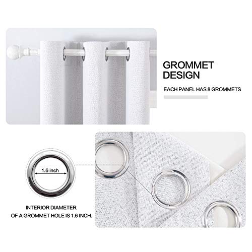 Image of MIULEE Linen Blackout Curtains for Bedroom Solid 100% Blackout Thermal Insulated Grayish White Curtains Grommet Room Darkening Curtains /Drapes for Living Room 42x84 Inch (2 Panels)
