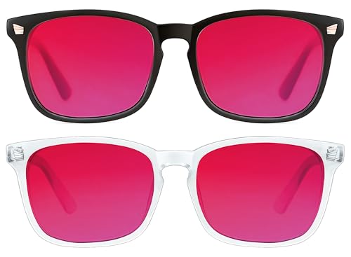 Image of 99.9% Blue Light Blocking Glasses for Computer Gaming Anti Eyestrain | Anti Harmful Blue Ray for Better Sleep, High-definition Red Lens Anti Fatigue & Eye Strain, Lightweight Comfort Frames