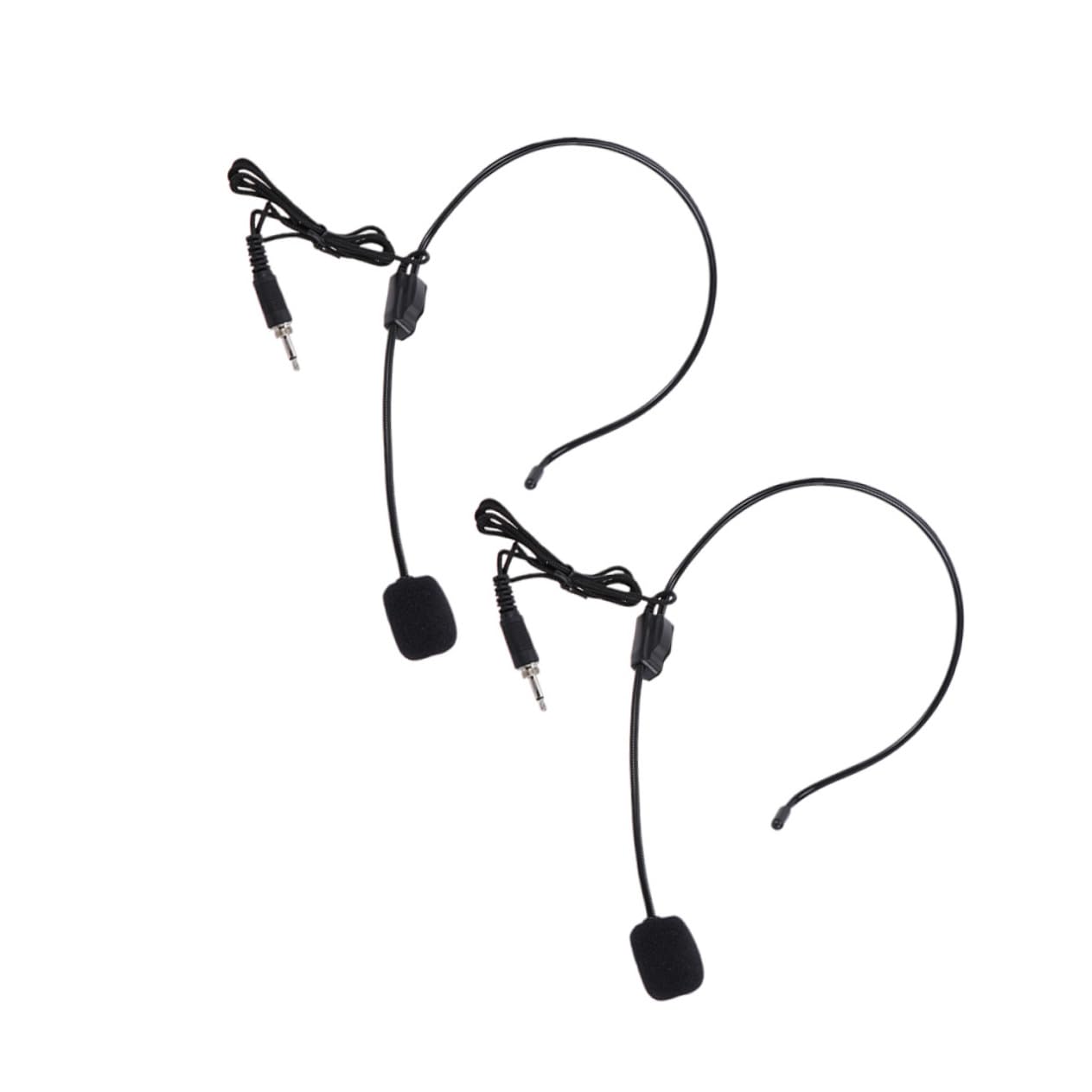 Housoutil 2pcs Wired Microphone Voice Amplifier Earhook Design Compact and Lightweight Headset Mic for Lectures Presentations and Interviews Easy to Carry and Use