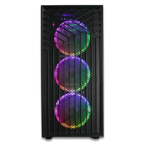 XUM Spartan Prebuilt Gaming PC: AMD Ryzen 5 5600G, Radeon Vega 7 Integrated Graphics, 16GB DDR4 RAM, 256GB NVMe SSD, 1TB HDD, 500W PSU, aRGB, WiFi 5, Windows 11 Home, Entry Level, Black Case - Image 2