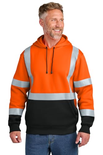 Cornerstone ANSI 107 Class 3 Heavy-Duty Fleece Pullover Hoodie CSF301, Safety Orange, 3X-Large
