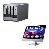 UGREEN NAS DXP4800 Pro 4-Bay Bundle 16 Inch 2.5K Portable Monitor with Magnetic Stand for Work & Gaming