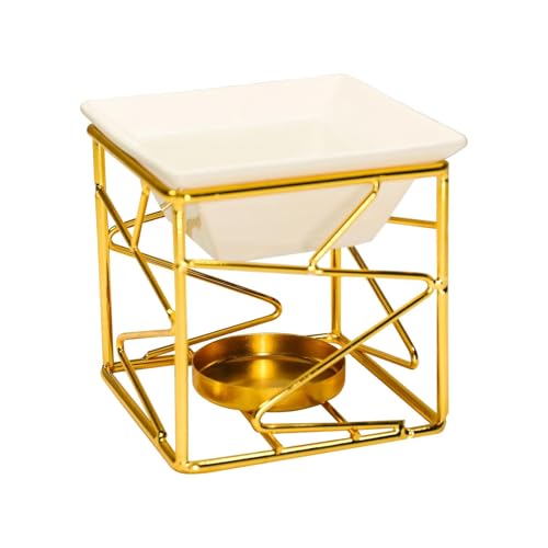 YHAILI Quemadores de aceite esencial de cerámica aromáticos, portavelas de metal, calentador de velas para decoración del hogar, oficina, escritorio