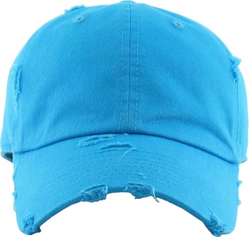 Image of KBETHOS Vintage Washed Distressed Cotton Dad Hat Baseball Cap Adjustable Polo Trucker Unisex Style Headwear