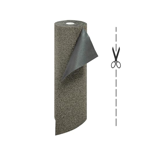 OLIVO.shop Zerbino su misura, Zerbino cocco sintetico, Tappeto ingresso esterno effetto mélange, ROTOLO GARDEN GRIGIO (40x100 cm)