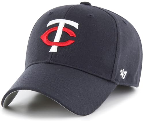 47 MLB Team Color Primary Logo MVP Adjustable Hat Adult One Size Fits All - Minnesota Twins - Navy