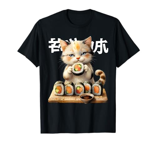 Chats Kawaii Sushi Otaku Chat drôle Anime Chat Japonais T-Shirt