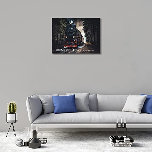 Kawahone Motivational Canvas Wall Art Smoke Steam Locomotive Train In Forest Wall Artwall Decor Car Pictures Train Home Decor Artwork, -18" Wx24 H #TOP5