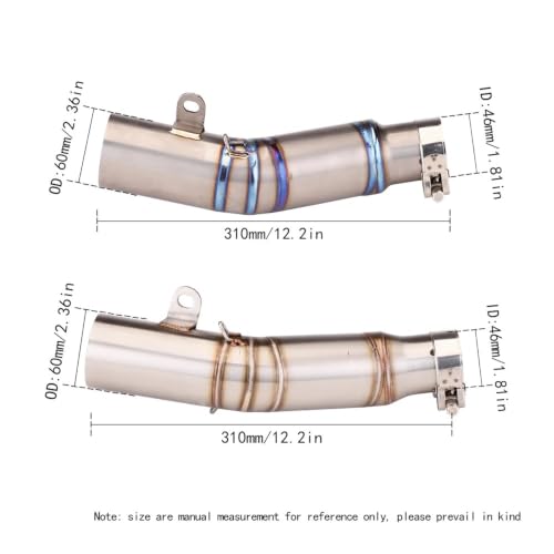 Tubo de conexión medio para YZF R6 2006-2025 y adaptador de escape de moto 4