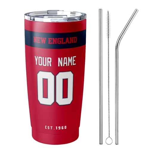 Image of ANTKING New England Tumbler 20 oz Travel Coffee Cup Custom Name Number for Men Women Boy Gifts