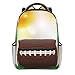 Fútbol americano balón sobre hierba deportes impresión mochila portátil impermeable antirrobo mochila casual bolsa USB puerto de carga mochila unisex, Black, Talla única