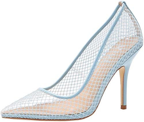 vivianly Sexy High Heels Pointy Toe Pumps Transparent Stiletto Cinderella Shoes for Women Nude
