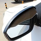 KPFILEH 2PCS Car Rear View Mirror Rain Visor Guard, PVC Auto Side Mirror Rain Eyebrow Cover Decoration, Waterproof Car Exterior Mirrors Protector Accessories for SUV Truck (001Black)