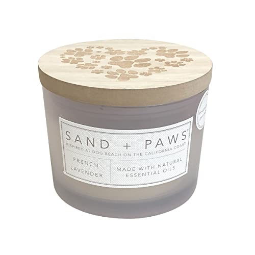 Sand + Paws Scented Candle - French Lavender - Luxurious Air Freshening Jar...