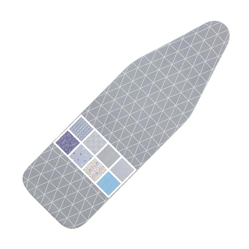 LCLW Ironing Board Cover and Pad Standard Size 15 x 54,3 Pairs of Hook and Loop Fastener Straps,Elastic Edges,Cotton Iron Board Cover with Scorch Resistant Thick Padding (Pattern G)