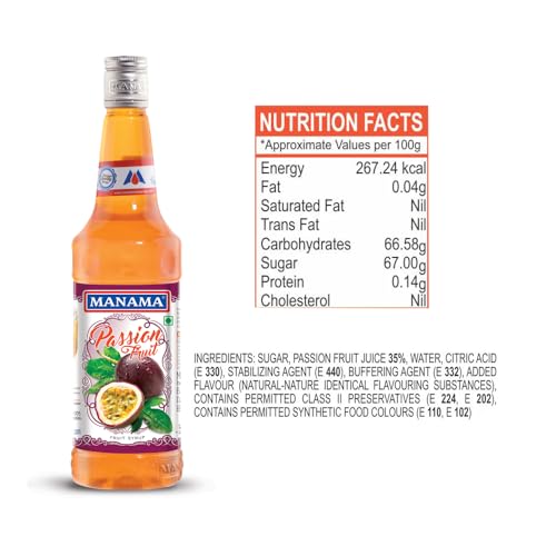 Image of Manama Passion Fruit Syrup, 750ML for Cocktails and Mocktails