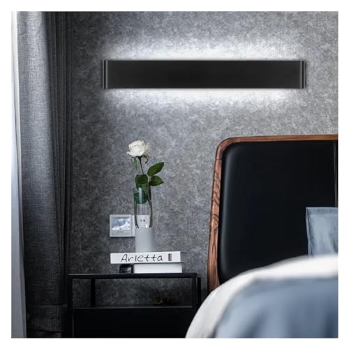 Apliques de pared LED modernos luz rectangular negra cálida interior 7