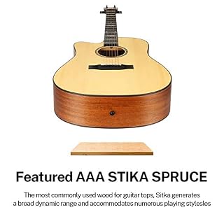 Donner Guitare Acoustique Gaucher 4/4 Adultes Guitare Folk Debutant Cutaway 6 Cordes en Epicéa et Acajou Avec Housse… - Les Beatles, Paul McCartney, John Lennon, RIngo Starr, George Harrison Donner Guitare Acoustique Gaucher 4/4 Adultes Guitare Folk Debutant Cutaway 6 Cordes en Epicéa et Acajou Avec Housse… – Image 4