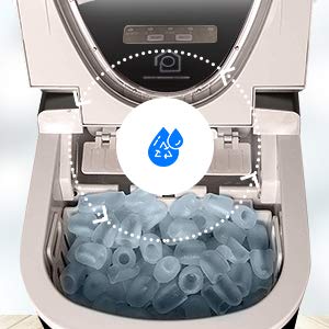 Prime Home Portable Ice Machine for Countertop - Ice Cubes Ready in 6 Mins - Great for Mixed Drinks & Parties - Electric Ice Making Machine with Ice Scoop and Basket - Black - Thumbnail 4