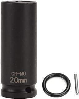 FLZOSPER 1/2 Inch Drive x 20 mm Deep 6-Point Impact Socket,CR-MO