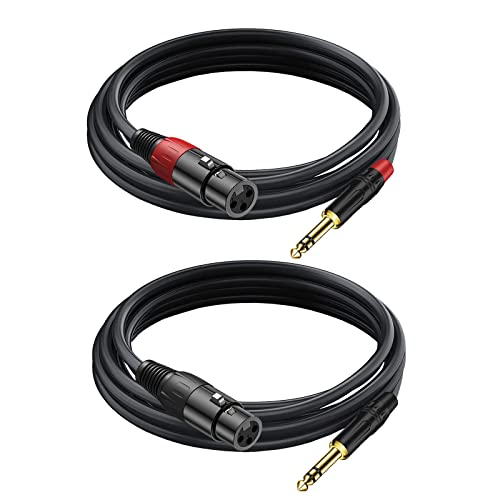 Lansensu Xlr To 1/4 Trs Stereo Adapter,Xlr Female To 1/4 Inch (6.35Mm) Stereo Balanced Microphone Stereo Audio Converter Adaptercable 2Pack(6.35Mm To Xlr Female-4Ft) #TOP17