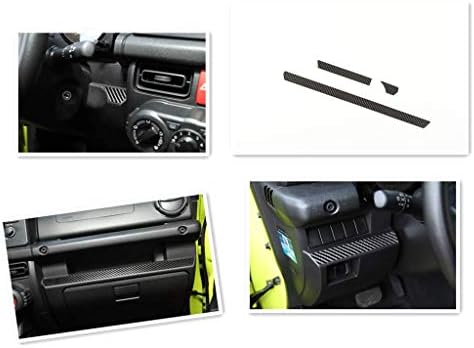 Landparts Carbon Fiber Grain Center Console Decorative Strip Trim Cover for Suzuki Jimny 2019+