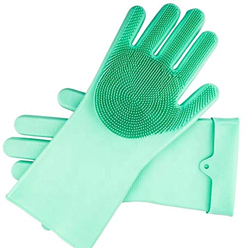FW FAMEWORLD Silicone Reusable Heat Resistance and Water Proof Washing Hand Gloves with Scrubber (B089W87BV5) Amazon Price History, Amazon Price Tracker