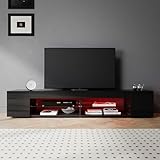 Matériaux de haute qualité : la surface exposée et le panneau de porte du meuble TV sont composés de MFC de 16 mm, ce qui rend le meuble non seulement durable, mais également résistant aux rayures et aux rayures, facile à nettoyer et à entretenir.